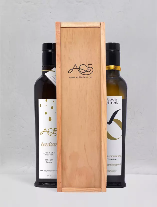 Estuche para regalar AQ5 o PAGOS DE VETTONIA con 1 botellas de 500 ml